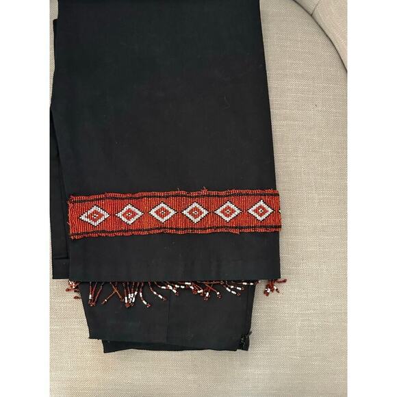 The Last Best Place Catalog Black Cotton Blend Fringe Bottom Skirt Size M - Picture 6 of 6